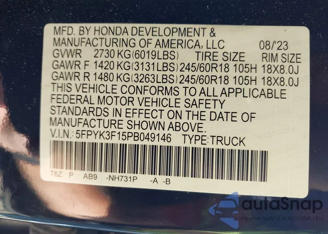 5FPYK3F15PB049146: 43080586