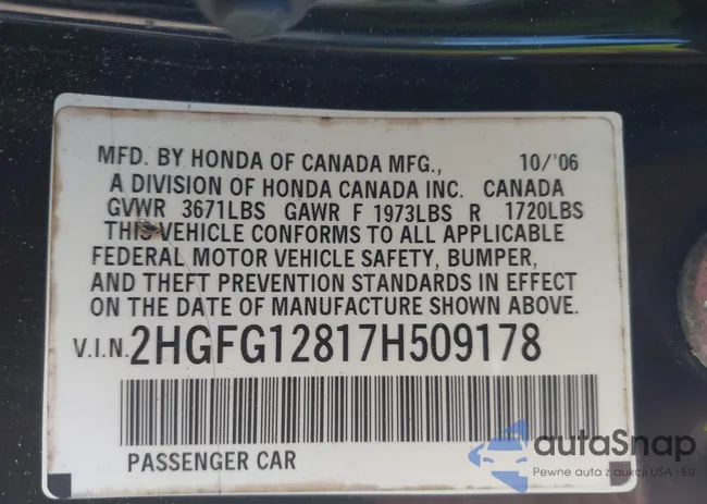 2HGFG12817H509178: 43079873