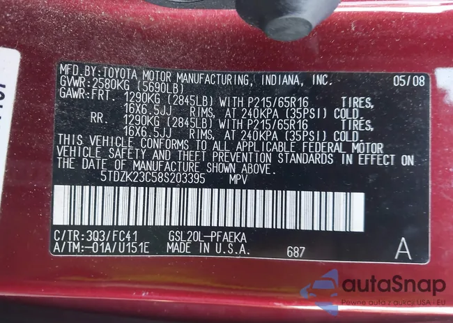 5TDZK23C58S203395: 43079875