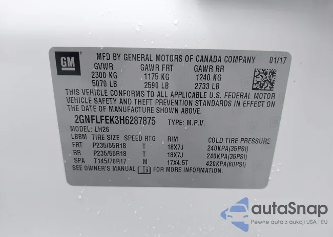 2GNFLFEK3H6287875: 43079915