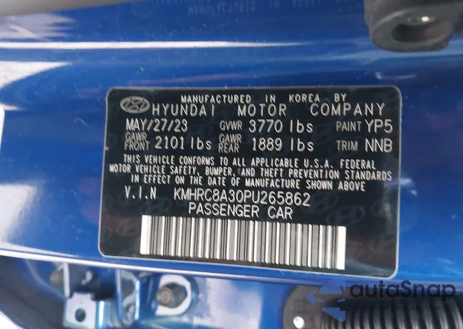 KMHRC8A30PU265862: 43080035