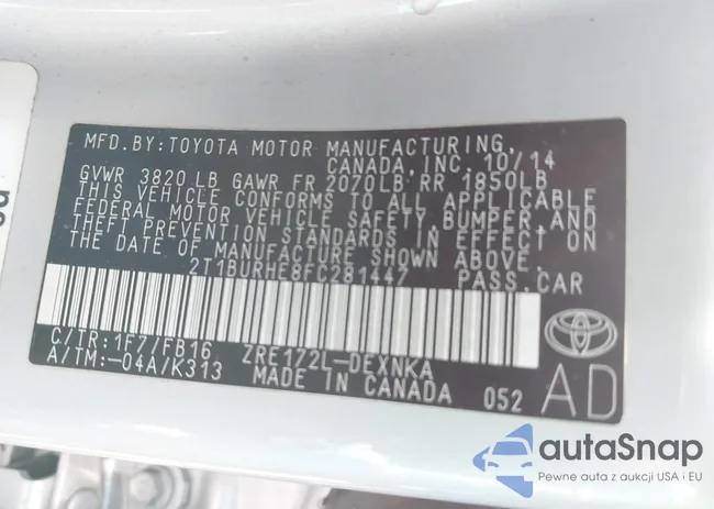 2T1BURHE8FC281447: 43081208