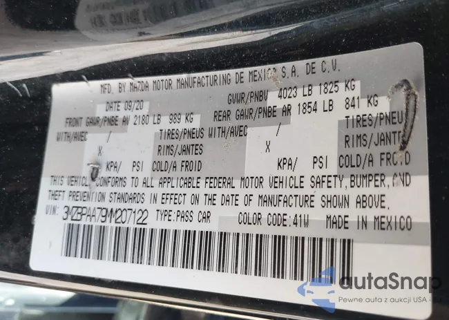 3MZBPAA79MM207122: 43081228