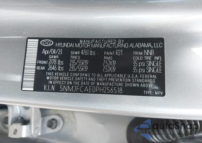 5NMJFCAE0PH256518: 43081241