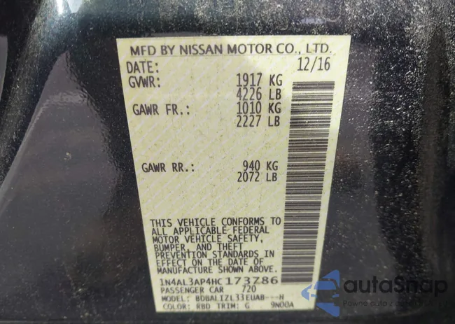 1N4AL3AP4HC173786: 43081386