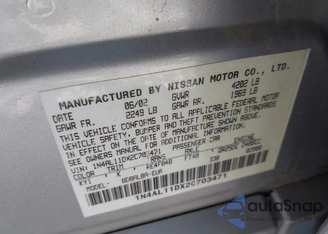 1N4AL11DX2C703471: 43081429