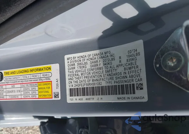 2HGFE2F58RH561082: 43081437