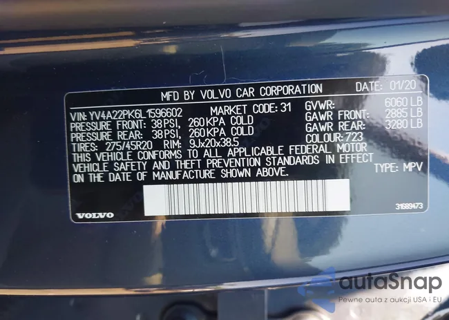 YV4A22PK6L1596602: 43081438