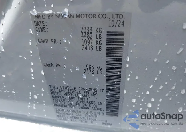 1N4BL4CW6SN326193: 43081449