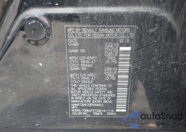 KNMAT2MV2GP659602: 43081484