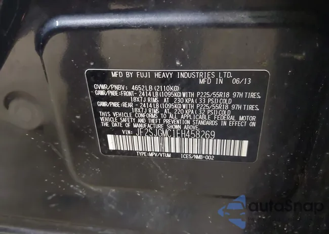 JF2SJGMC1EH458269: 43081507