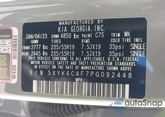 5XYK6CAF7PG092448: 43081595