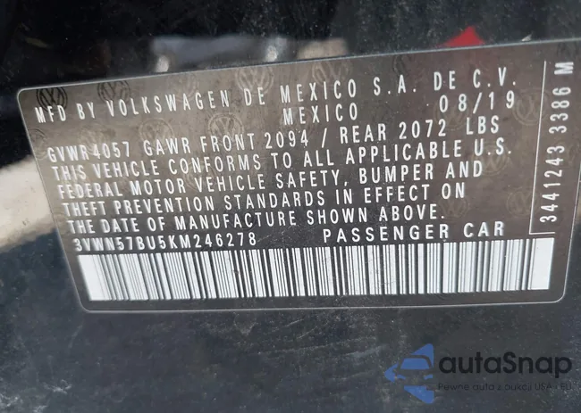 3VWN57BU5KM246278: 43081669