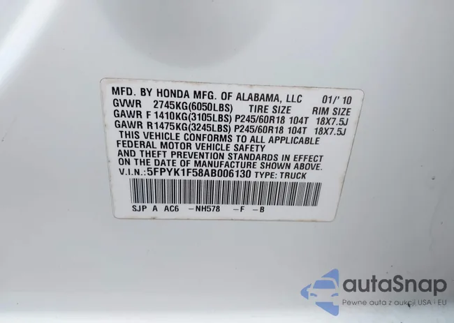 5FPYK1F58AB006130: 43081683