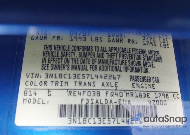 3N1BC13E57L442267: 43080848