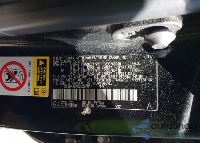 2T2BK1BA0DC207817: 43080910