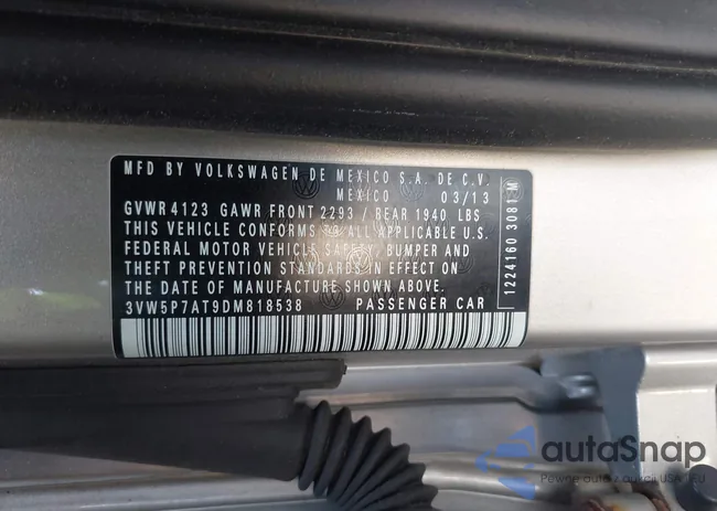 3VW5P7AT9DM818538: 43080989