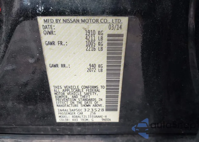 1N4AL3AP5EC323528: 43081118