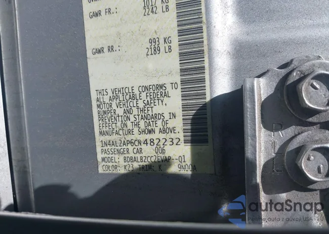 1N4AL2AP6CN482232: 43082216