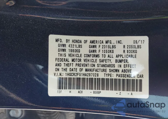 1HGCR2F51HA297028: 43082229