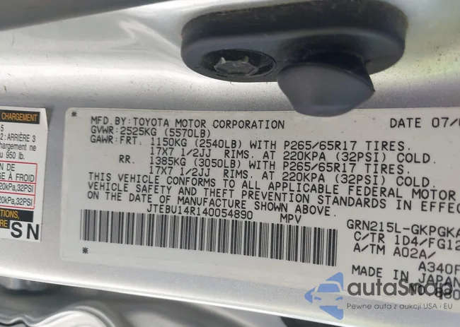 JTEBU14R140054890: 43082342