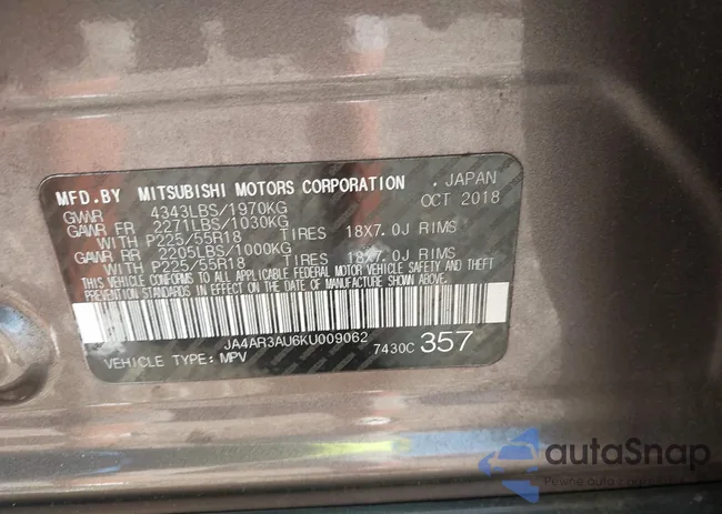 JA4AR3AU6KU009062: 43082414