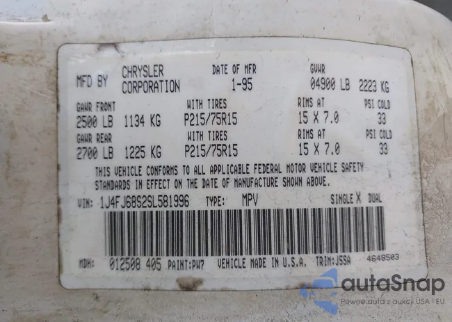 1J4FJ68S2SL581996: 43082449