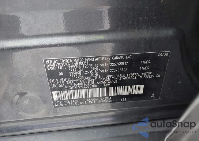 2T3W1RFV2LC065108: 43082453