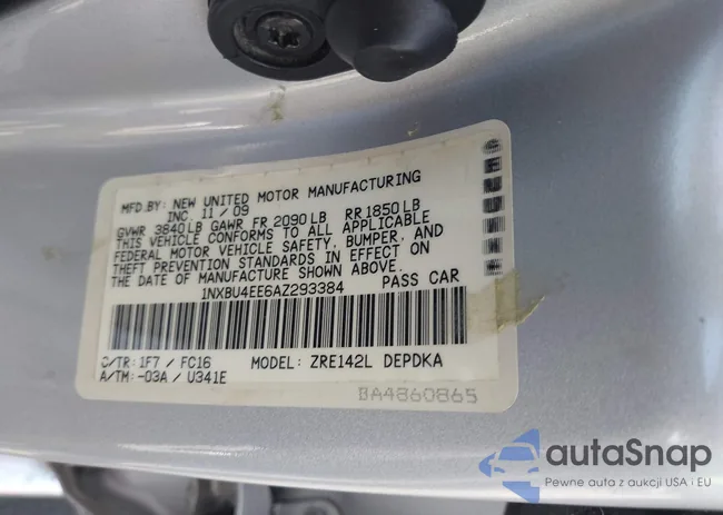 1NXBU4EE6AZ293384: 43082477