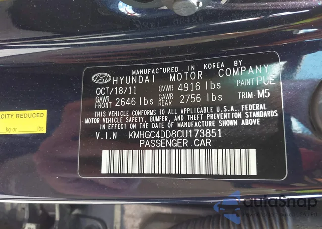 KMHGC4DD8CU173851: 43082529