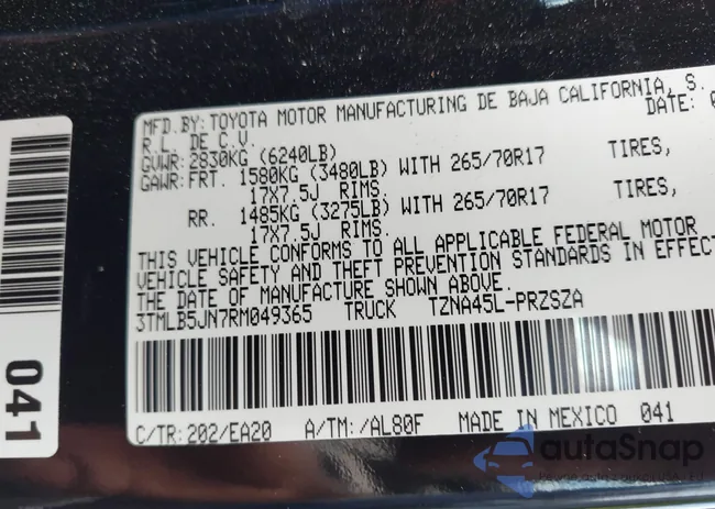 3TMLB5JN7RM049365: 43082561