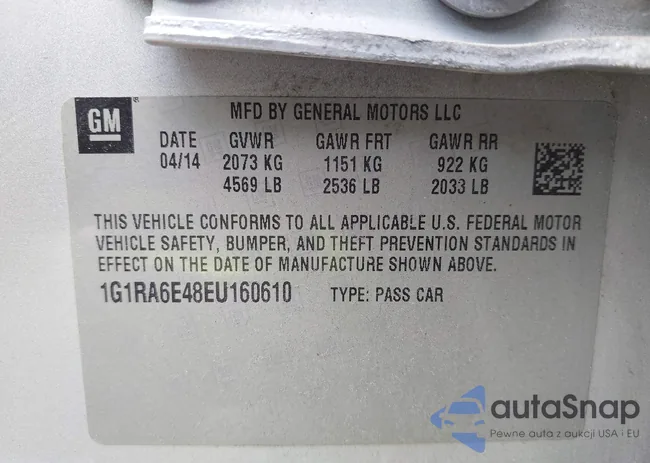 1G1RA6E48EU160610: 43082569