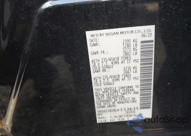 5N1AZ2BS6LN153635: 43081765