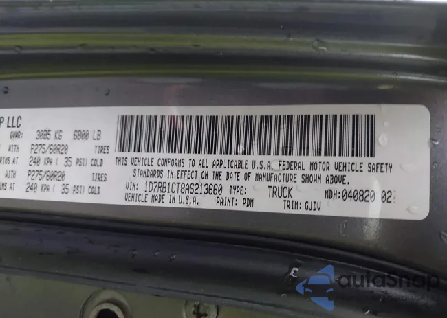 1D7RB1CT8AS213660: 43081926