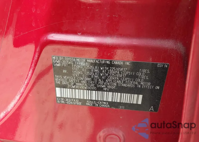 2T3WFREV9EW090995: 43081934