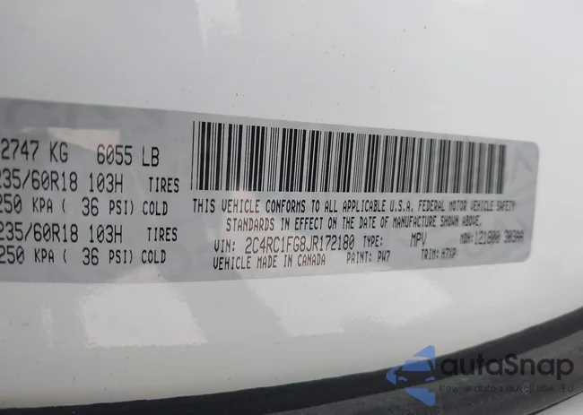 2C4RC1FG8JR172180: 43082125