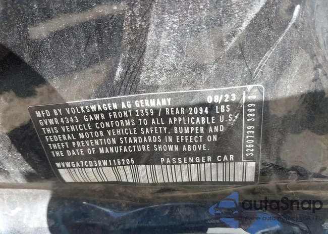 WVWGA7CD3RW115205: 43083419