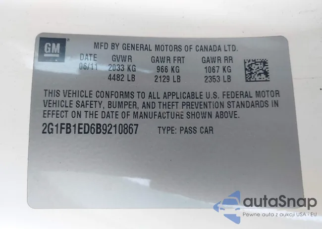 2G1FB1ED6B9210867: 43083431