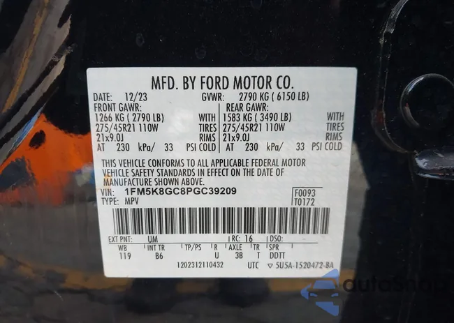 1FM5K8GC8PGC39209: 43082788