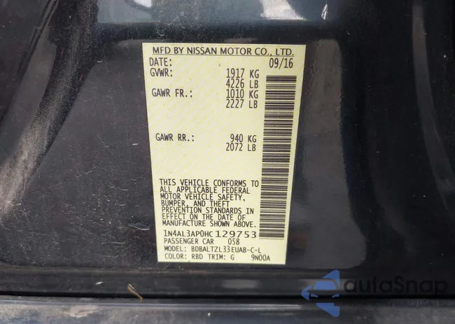 1N4AL3AP0HC129753: 43082815