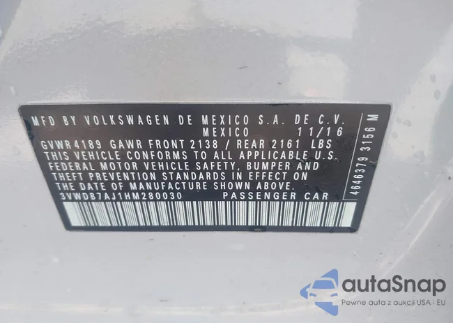 3VWDB7AJ1HM280030: 43082853