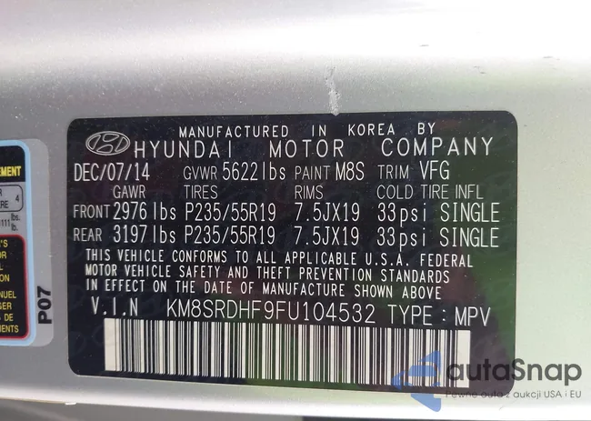 KM8SRDHF9FU104532: 43082993