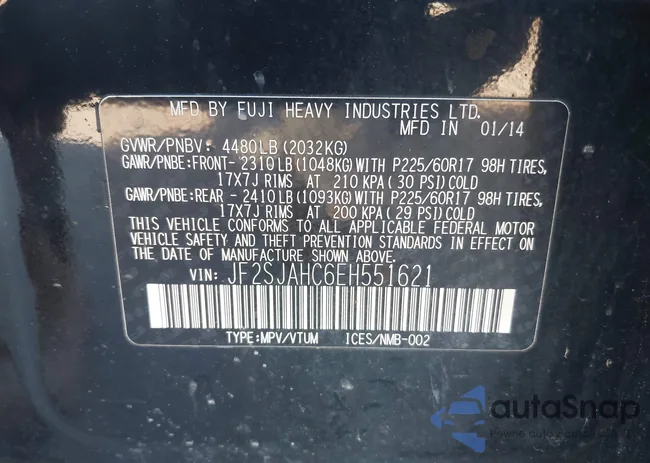 JF2SJAHC6EH551621: 43083044