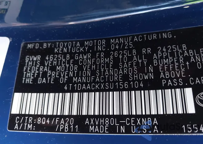 4T1DAACKXSU156104: 43083094