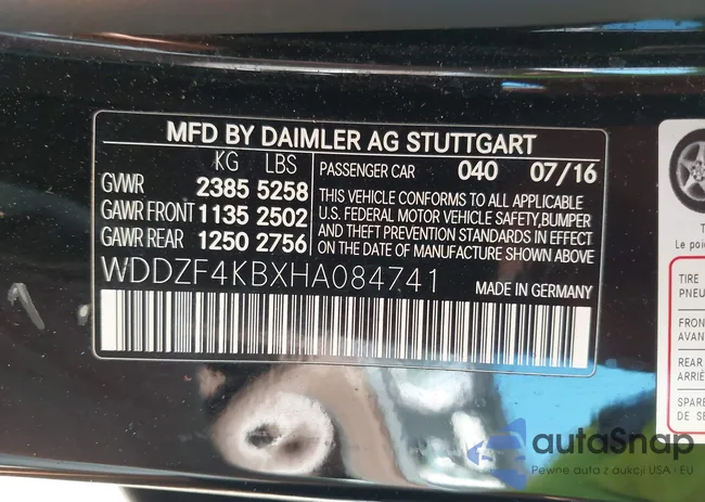 WDDZF4KBXHA084741: 43083145