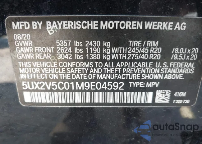 5UX2V5C01M9E04592: 43084448