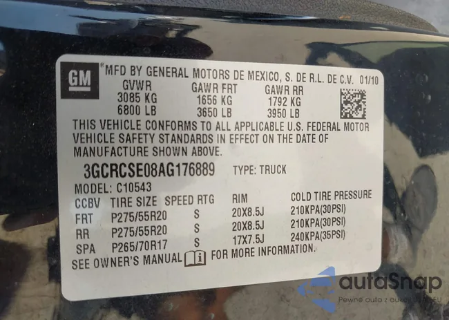 3GCRCSE08AG176889: 43084529