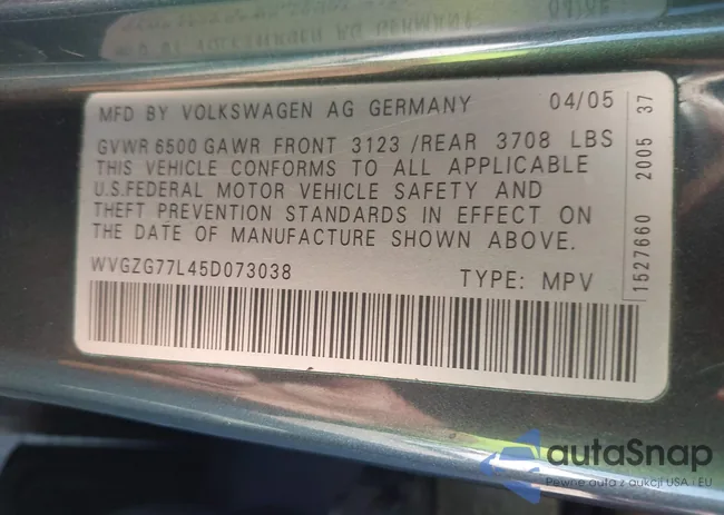 WVGZG77L45D073038: 43083819