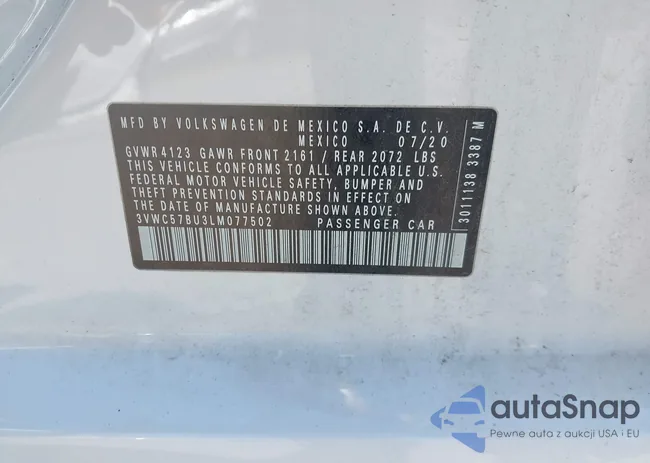 3VWC57BU3LM077502: 43083975