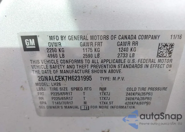 2GNALCEK7H6231995: 43084054